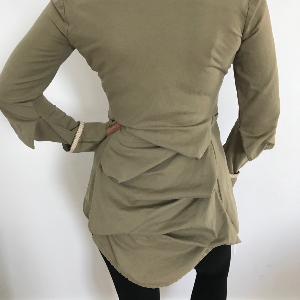 Aimee G Fitted Olive Jacket with Bustle